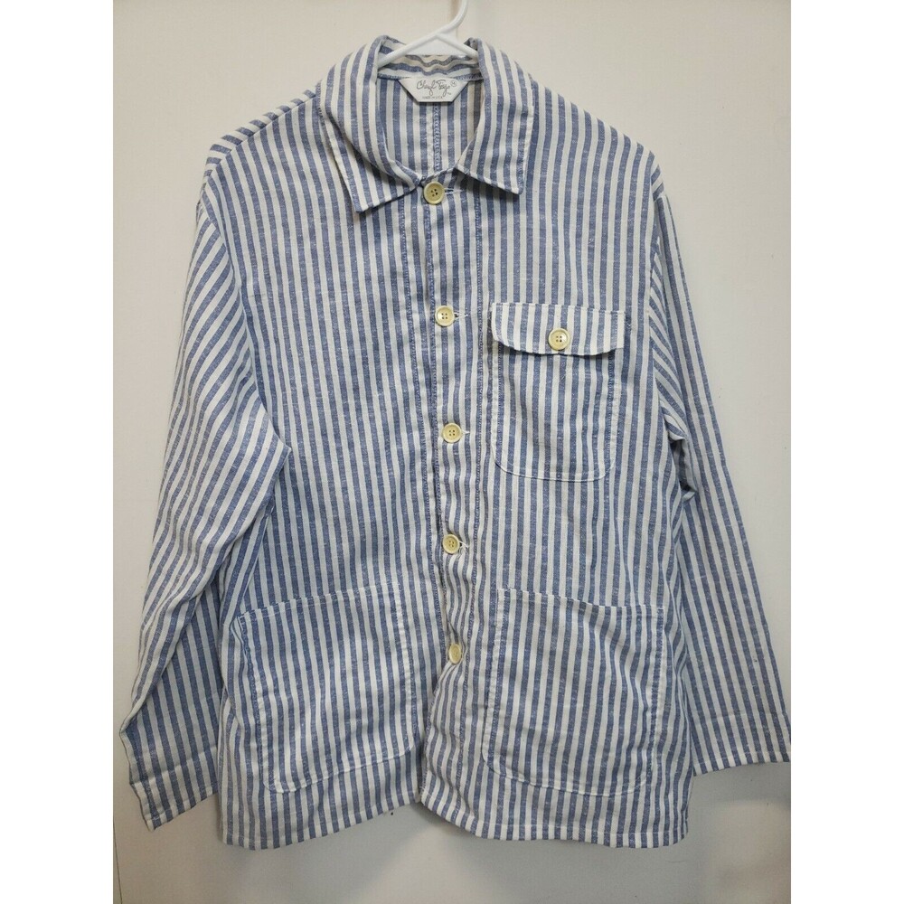 Cheryl Tiegs Blue White Jacket sz 14 polyester cotton blend unlined lightw